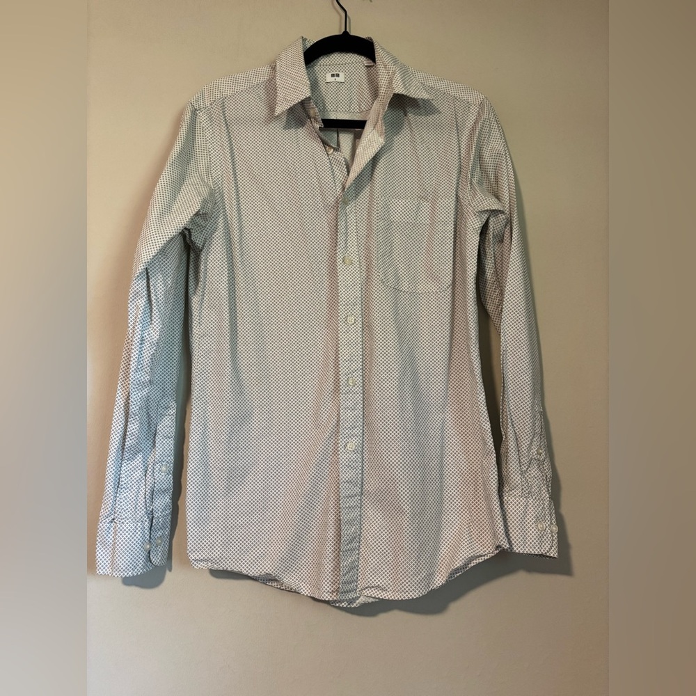 UNIQLO - Women’s White Geometric Patterned Shirt - size S